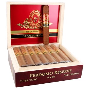 Perdomo Reserve 10th Anniversary Sun Grown Super Toro Box
